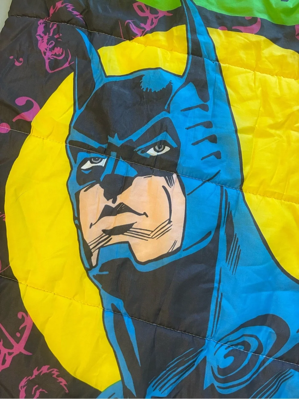 1995 DC Comics Batman Forever Green Black Sleeping Bag/Blanket